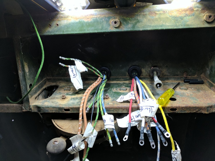 Dashboard cables coming through bulkhead