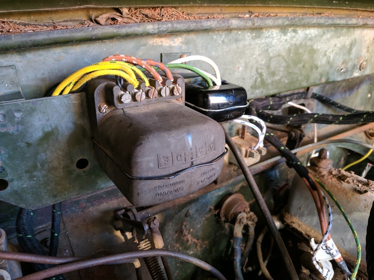 Voltage control box, fuse box, and choke warning lamp wired up