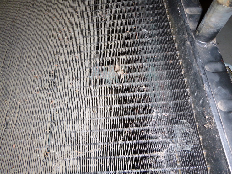 Close-up of radiator damage