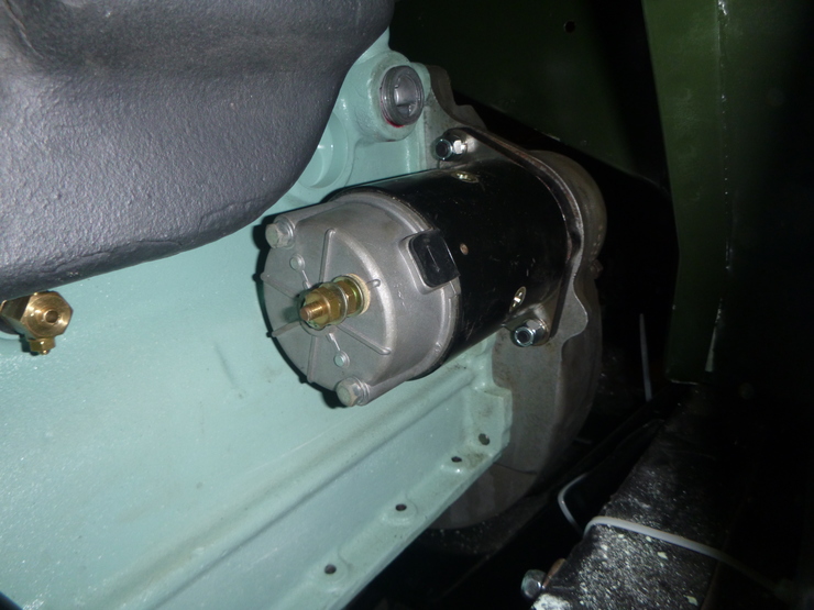 Front view of starter motor