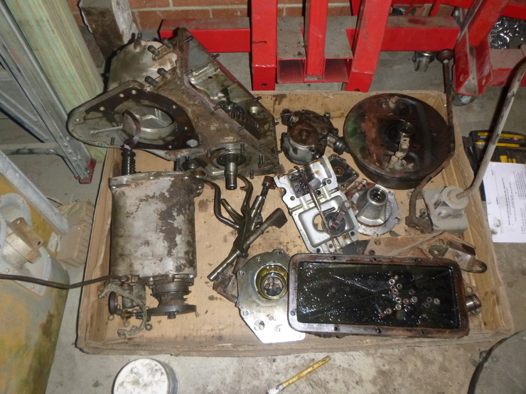 First pile of gearbox parts