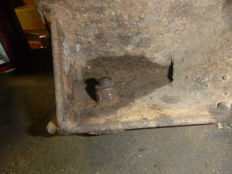 Rusted nut in boxed-in position