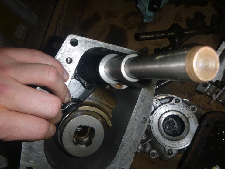 Interior of front output shaft housing