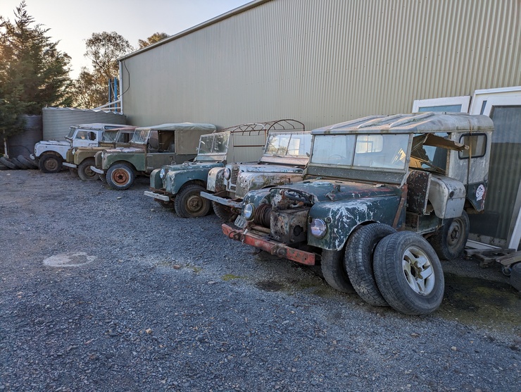 A mixed bag of old vehicles including a rare bug-eye Series IIa