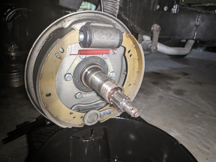 Stub axle with hub removed